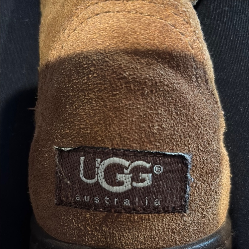 UGG Chestnut Suede Boots with Stitch Detail